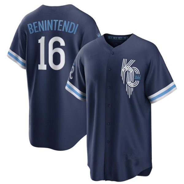 Kansas City Royals #16 Andrew Benintendi 2022 City Navy Replica Baseball Player Jerseys