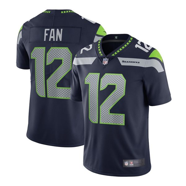 Seattle Seahawks #12 Fan College Navy Replica Stitched American Football Jerseys