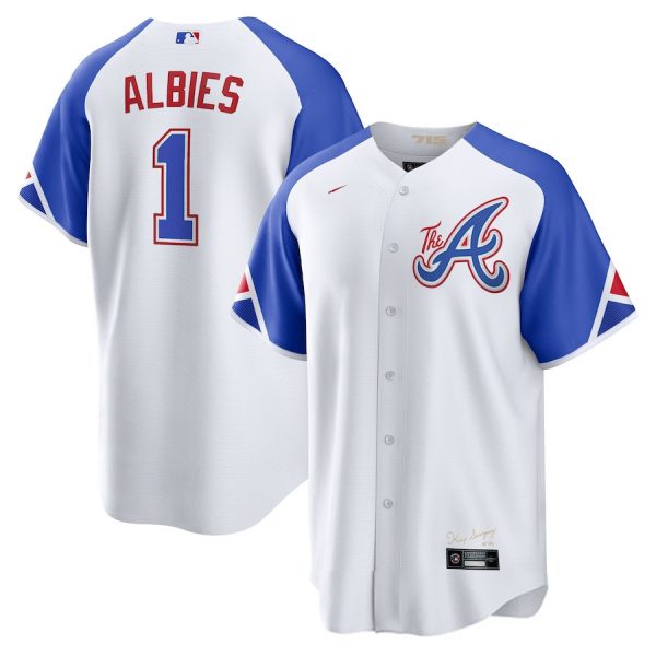 Atlanta Braves #1 Ozzie Albies 2023 City Replica Player Stitches Baseball Jerseys