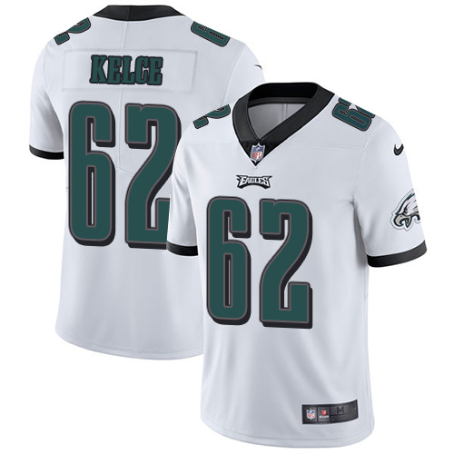 Philadelphia Eagles #62 Jason Kelce White Game Replica Stitched American Football Player Jerseys