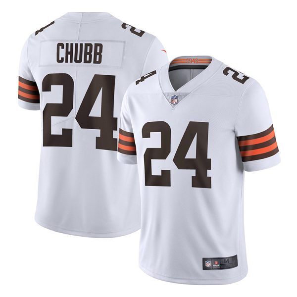 Cleveland Browns #24 Nick Chubb White Game Replica Stitched American Football Player Jerseys