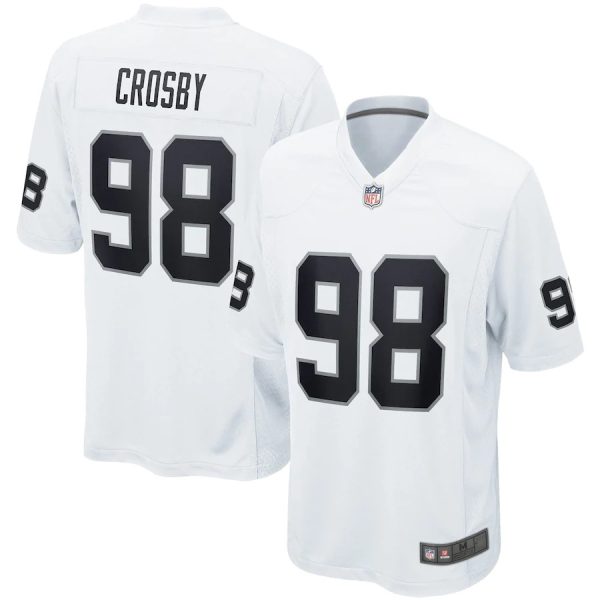 Las Vegas Raiders #98 Maxx Crosby White Game Replica Stitched American Football Player Jerseys