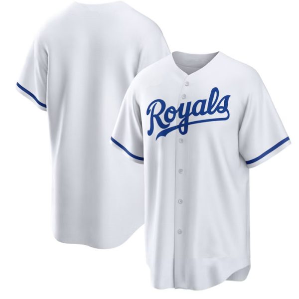 Kansas City Royals White Home Blank Replica Baseball Team Jerseys