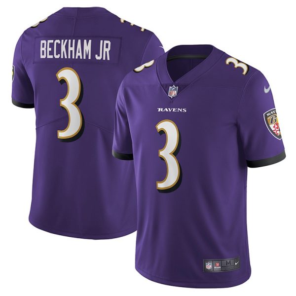 Baltimore Ravens #3 Odell Beckham Jr Purple Game Replica Stitched American Football Player Jerseys