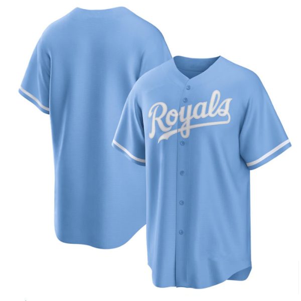 Kansas City Royals Blank Light Blue Alternate Replica Baseball Player Jerseys