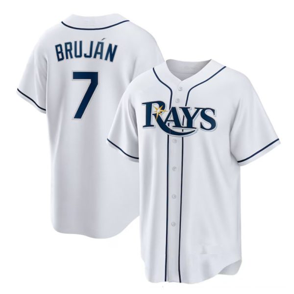 Tampa Bay Rays #7 Vidal Bruján White Home Replica Baseball Team Jerseys