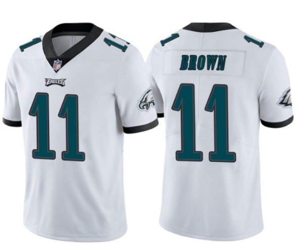 Philadelphia Eagles #11 A.J. Brown White Game Replica Stitched American Football Player Jerseys