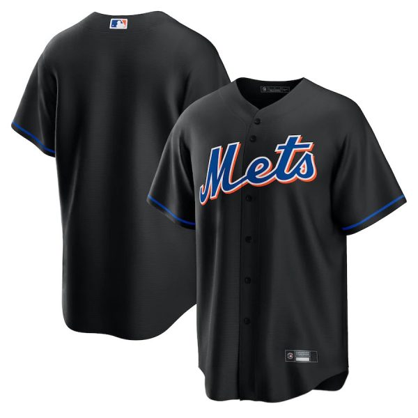 New York Mets Black Alternate Blank Replica Baseball Team Jerseys