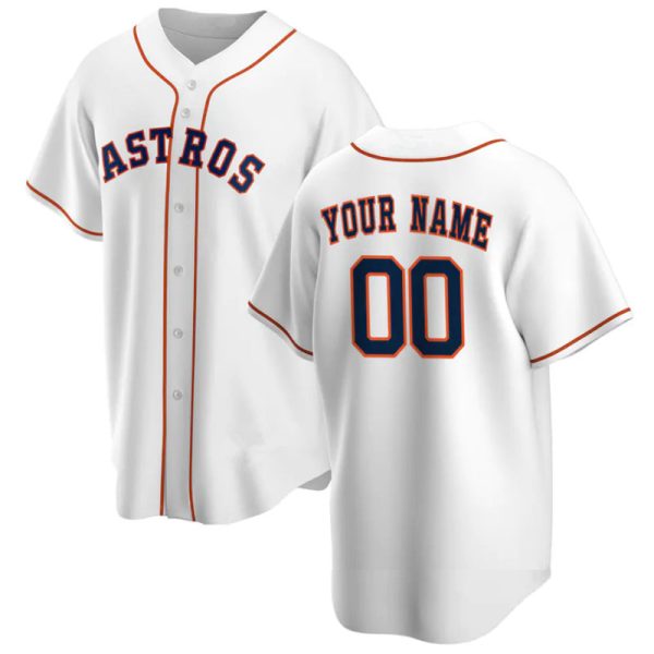 Custom Houston Astros White Home Replica Baseball Player Jerseys