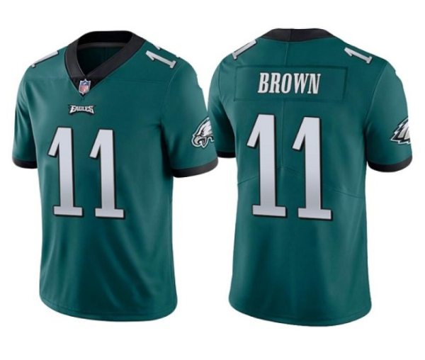 Philadelphia Eagles #11 A.J. Brown Green Game Replica Stitched American Football Player Jerseys