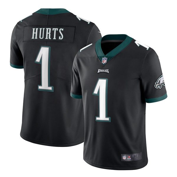 Philadelphia Eagles #1 Jalen Hurts Black Game Replica Stitched American Football Player Jerseys