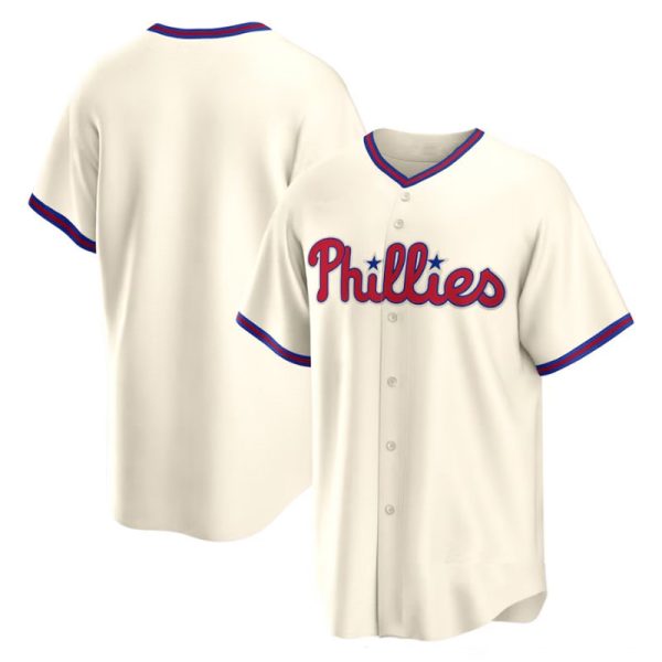 Philadelphia Phillies Cream Alternate Replica Player Name Jerseys