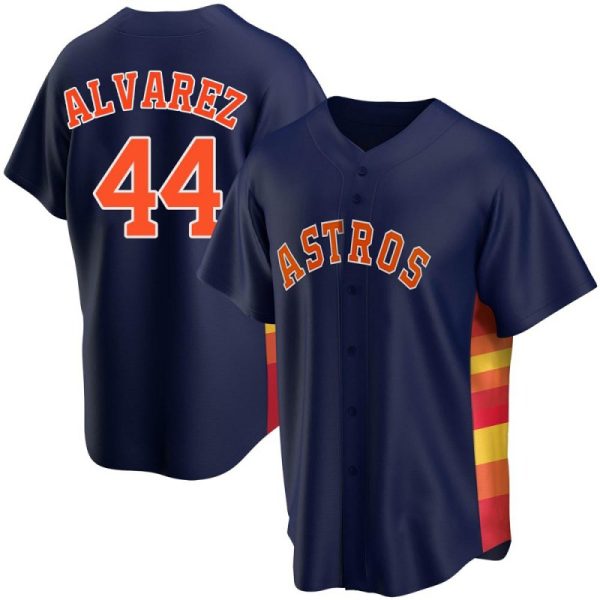 Houston Astros #44 Yordan Alvarez Navy Replica Player Baseball Jerseys