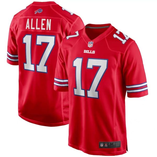 Buffalo Bills #17 Josh Allen Red Limited Replica American Stitched Football Player Jerseys