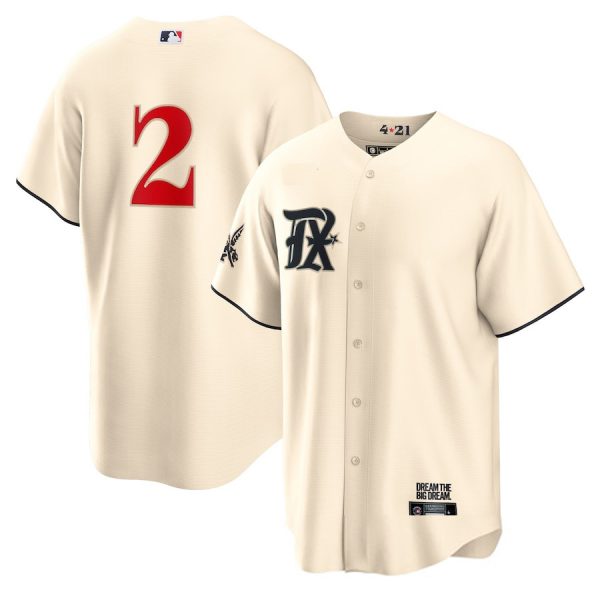 Texas Rangers #2 Marcus Semien 2023 City Cream Replica Baseball Player Jerseys