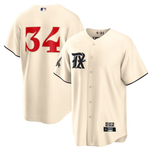 Texas Rangers #34 Nolan Ryan 2023 City Cream Replica Baseball Player Jerseys